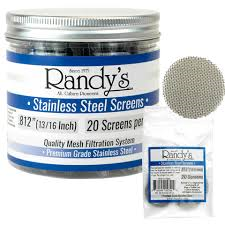 RANDY'S - STAINLESS STEEL SCREEN .812 JAR - 20 SCREENS/BAG