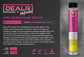 DEALR - Pink Bubble Gum Infused Pre-Rolls - 3 x 0.5G